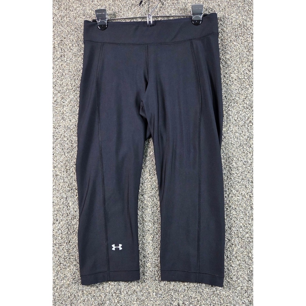 Under Armour Athletic Pants Womens L Black Excellent Capri Fitness‎ Sporty Loose